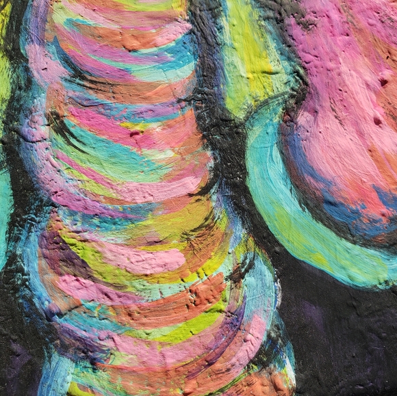 NSALE! Rainbow Elephant Canvas Painting Original - Picture 4 of 7